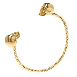 Alexander McQueen Gold Twin Skull Bracelet